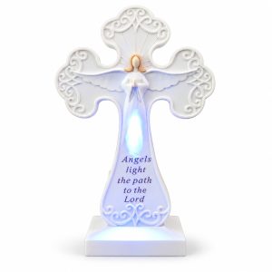 White Angels Light the Path LED Cross-ks14a101 white