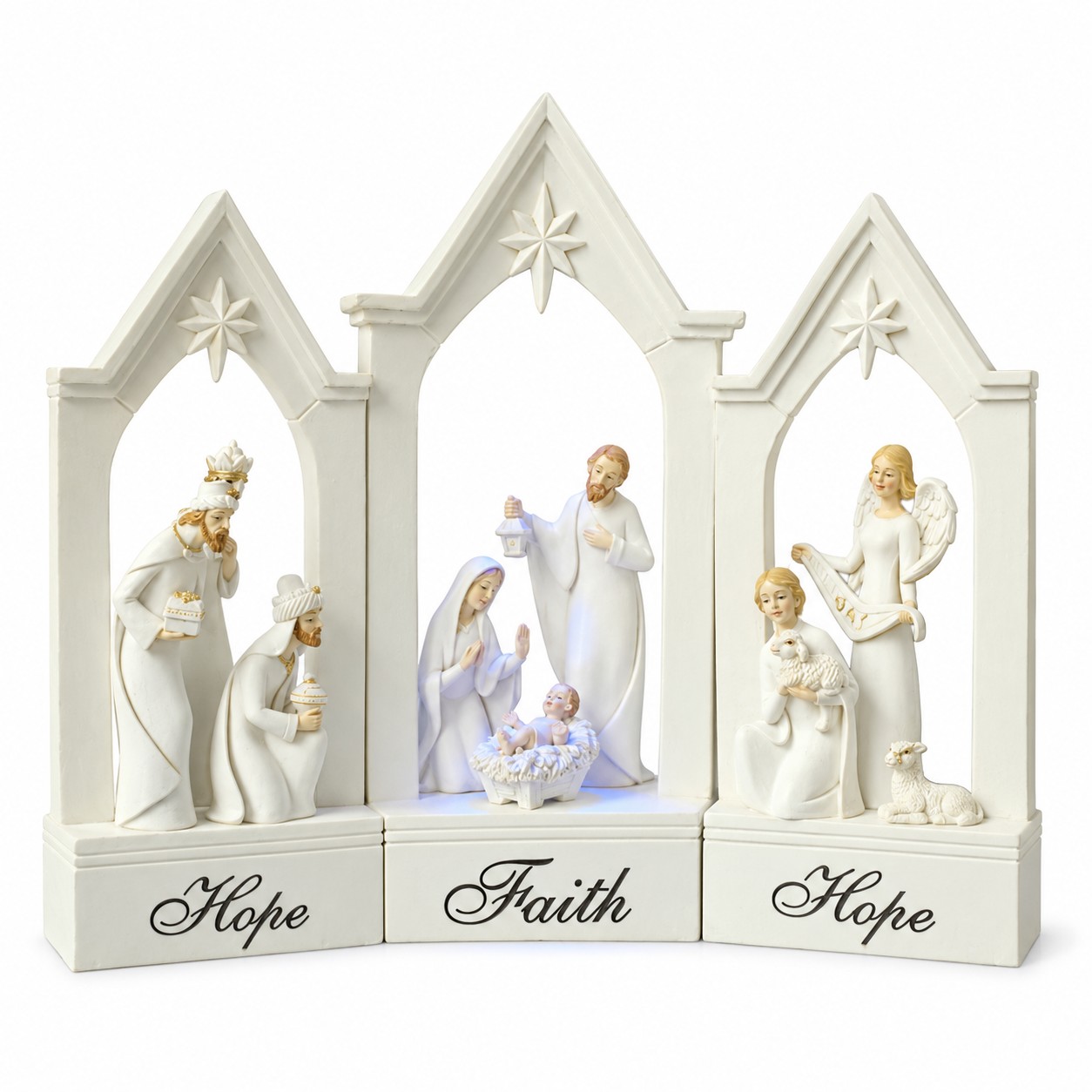 ite LED Hope Faith Hope Nativity Triptych-kw10a320 ite LED Hope Faith Hope Nativity Triptych-kw10a320