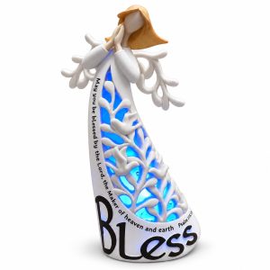 Bless Scripture LED Praying Angel Figurine-kwa15160
