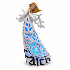 Faith Scripture LED Praying Angel Figurine-kwa15161