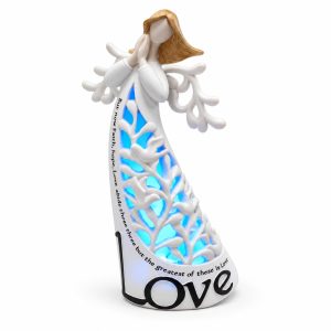 Love Scripture LED Praying Angel Figurine-kwa15162
