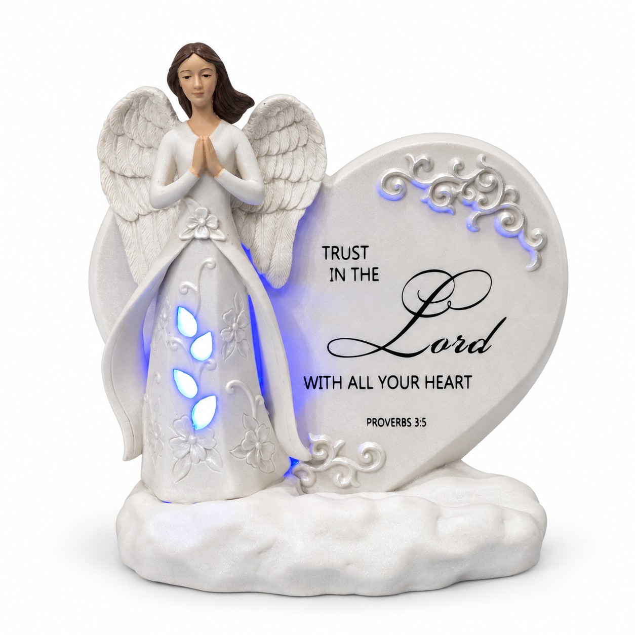 Blue LED Trust in the Lord Angel Figurine-kwa16005 Blue LED Trust in the Lord Angel Figurine-kwa16005