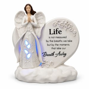 Blue LED Life Quote Angel Figurine-kwa16007