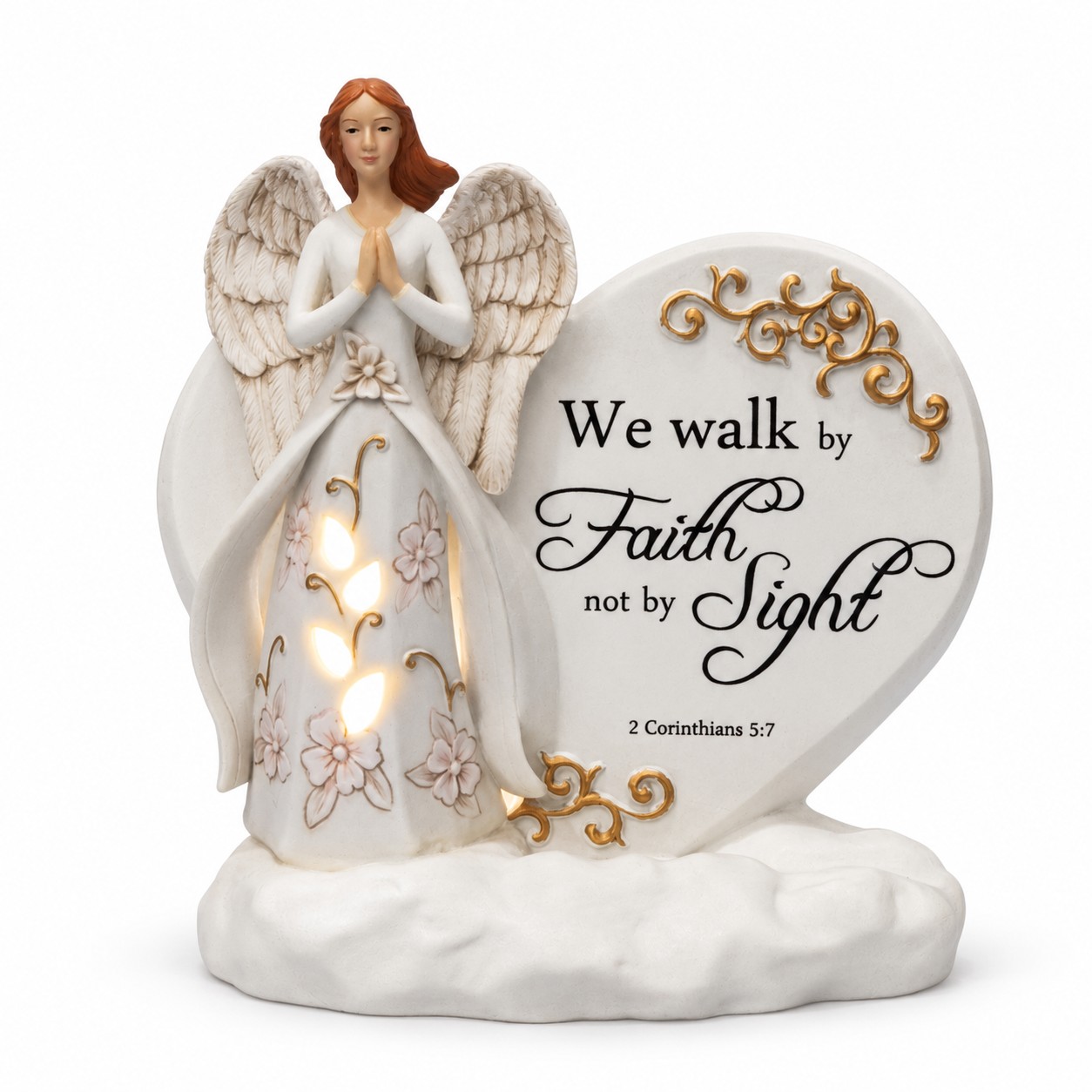 Warm White LED Walk by Faith Angel Figurine-kwa16010 Warm White LED Walk by Faith Angel Figurine-kwa16010
