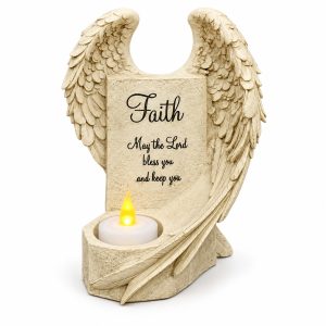 Faith Angel Wings Inspirational Candle Holder-kwa16159