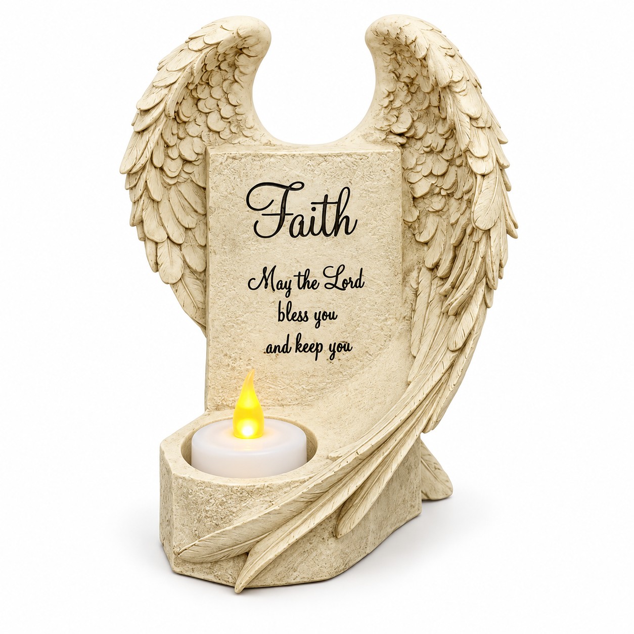 Faith Angel Wings Inspirational Candle Holder-kwa16159 Faith Angel Wings Inspirational Candle Holder-kwa16159