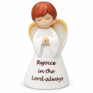 Rejoice in the Lord Child Angel Inspirational Figurine-kwa16272