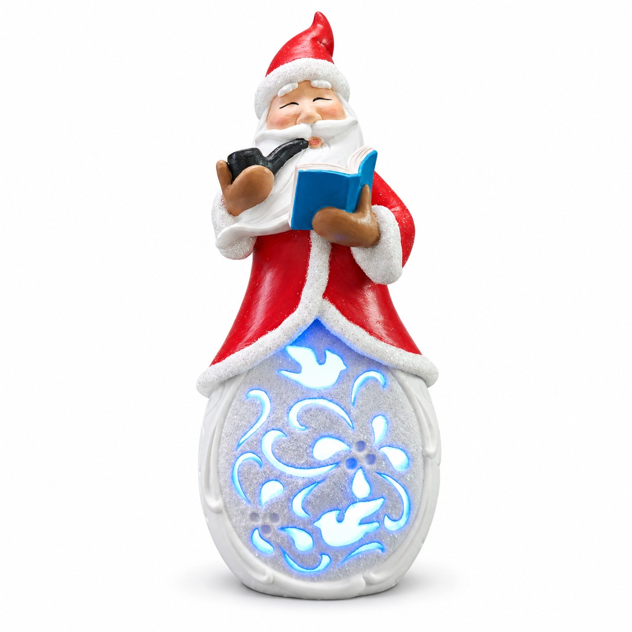 LED Resin Santa Reading a Book Snowflake Figurine-kwa18001 LED Resin Santa Reading a Book Snowflake Figurine-kwa18001