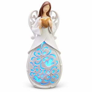 LED Resin Angel Praying Filigree Figurine -kwa18012