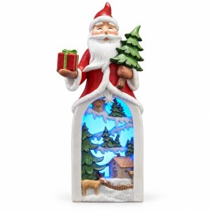 ED Resin Santa Gift-Bearing Woodland Figurine-kwa18025