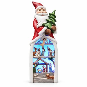 LED Resin Santa and Nativity Figurine-kwa18026