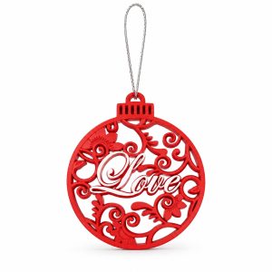 Red Resin Love Christmas Bauble Ornament-kwa18052