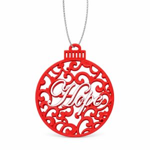 Red Resin Hope Christmas Bauble Ornament-kwa18053