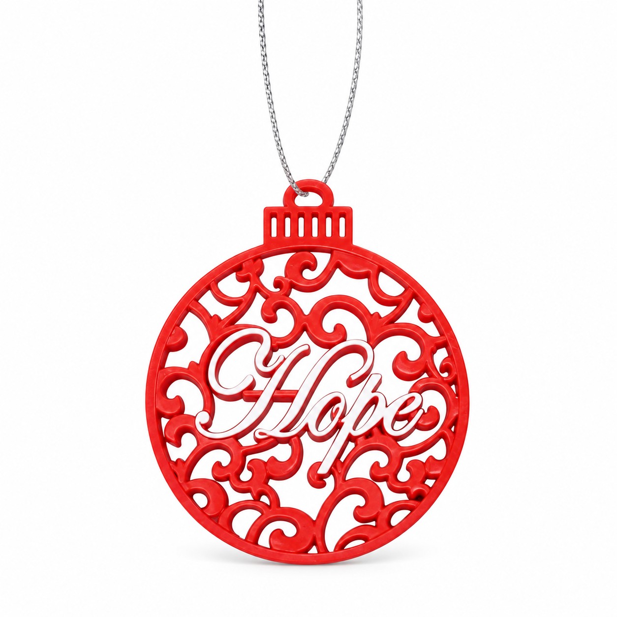 Red Resin Hope Christmas Bauble Ornament-kwa18053 Red Resin Hope Christmas Bauble Ornament-kwa18053