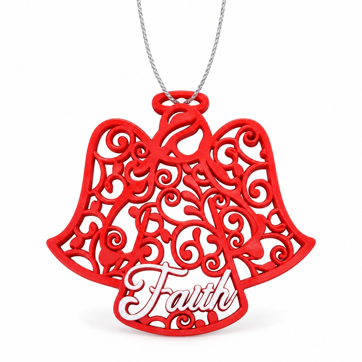 Red Resin Faith Angel Christmas Ornament-kwa18055 Red Resin Faith Angel Christmas Ornament-kwa18055