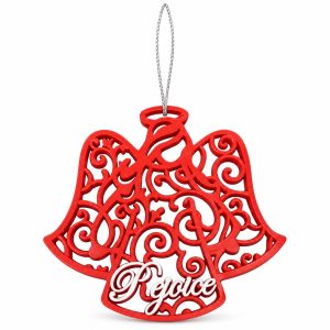 Red Resin Rejoice Angel Christmas Ornament-kwa18056