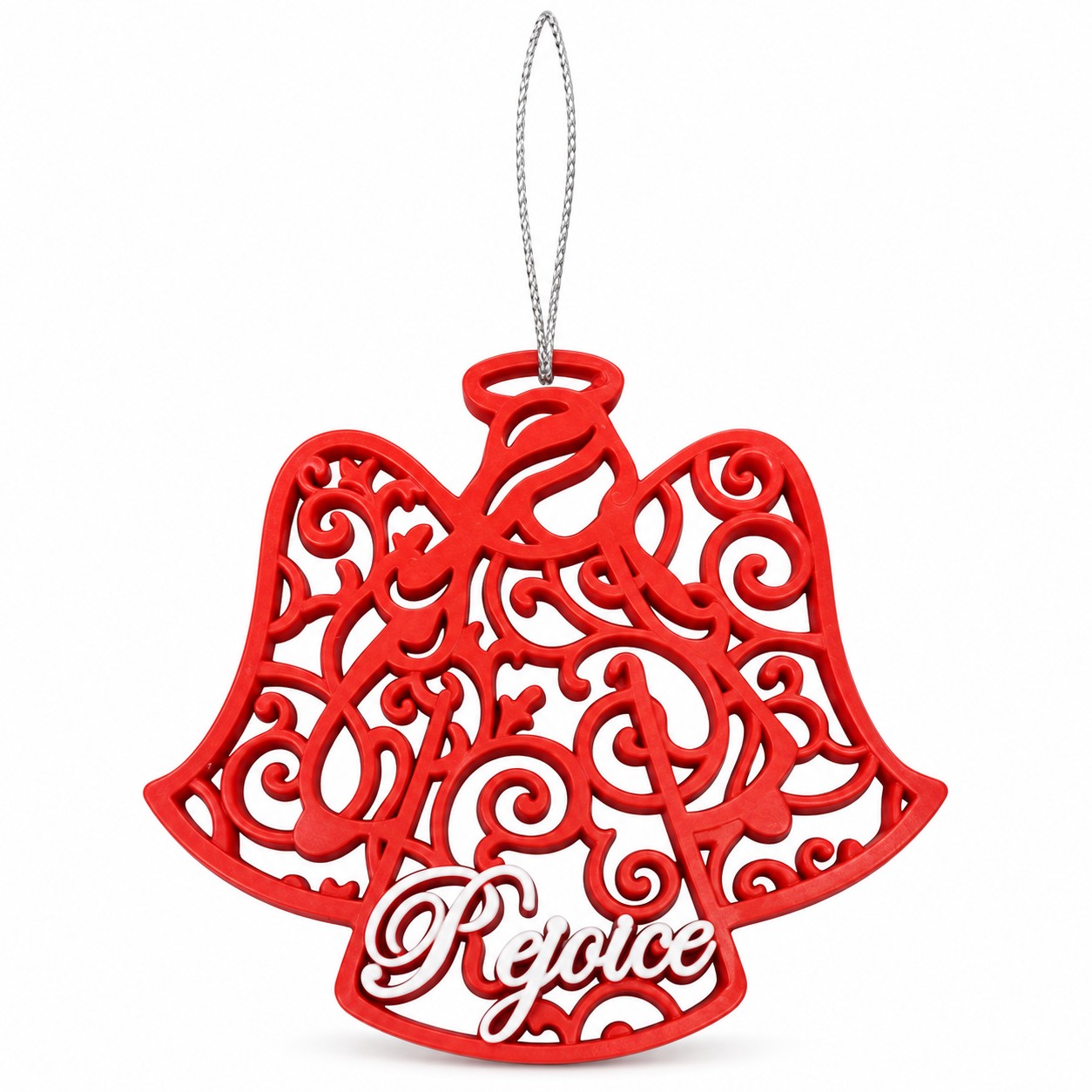 Red Resin Rejoice Angel Christmas Ornament-kwa18056 Red Resin Rejoice Angel Christmas Ornament-kwa18056