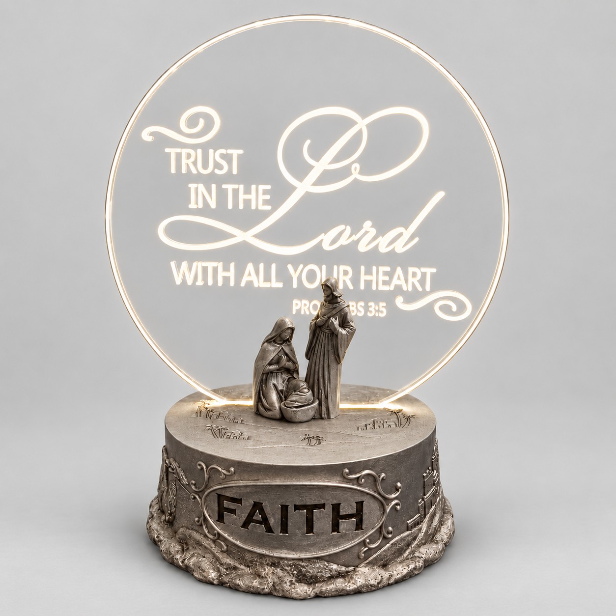 Trust in the Lord LED Holy Family Acrylic Plaque-kwa18111 gray Trust in the Lord LED Holy Family Acrylic Plaque-kwa18111 gray