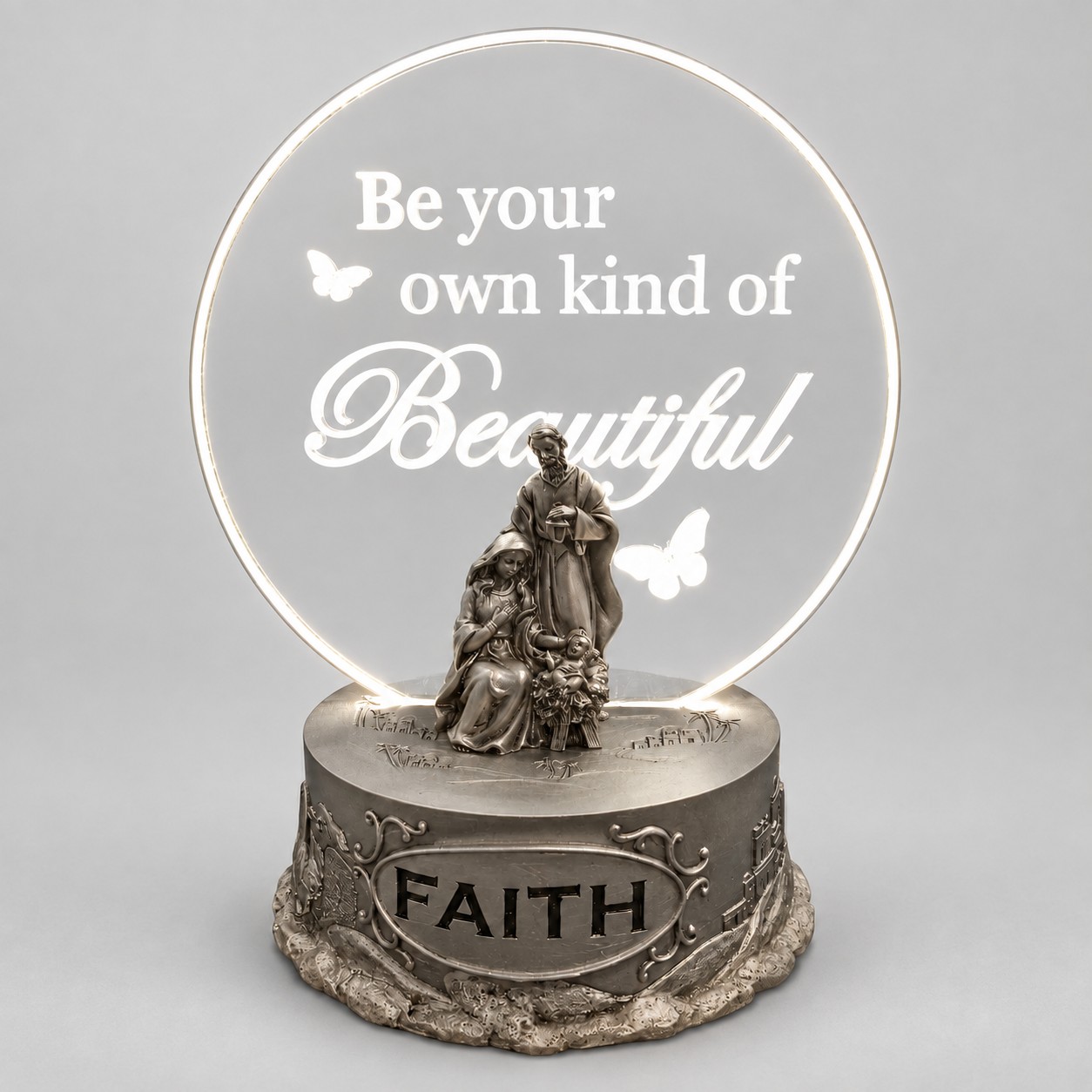 Be Your Own Kind of Beautiful LED Nativity Plaque-kwa18113 gray Be Your Own Kind of Beautiful LED Nativity Plaque-kwa18113 gray