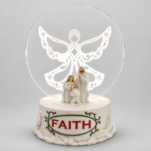 White Angel LED Holy Family Acrylic Nativity Plaque-kwa18115 gray