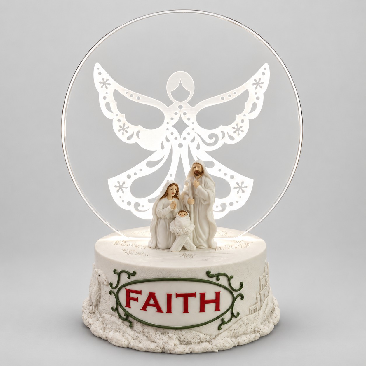 White Angel LED Holy Family Acrylic Nativity Plaque-kwa18115 gray White Angel LED Holy Family Acrylic Nativity Plaque-kwa18115 gray