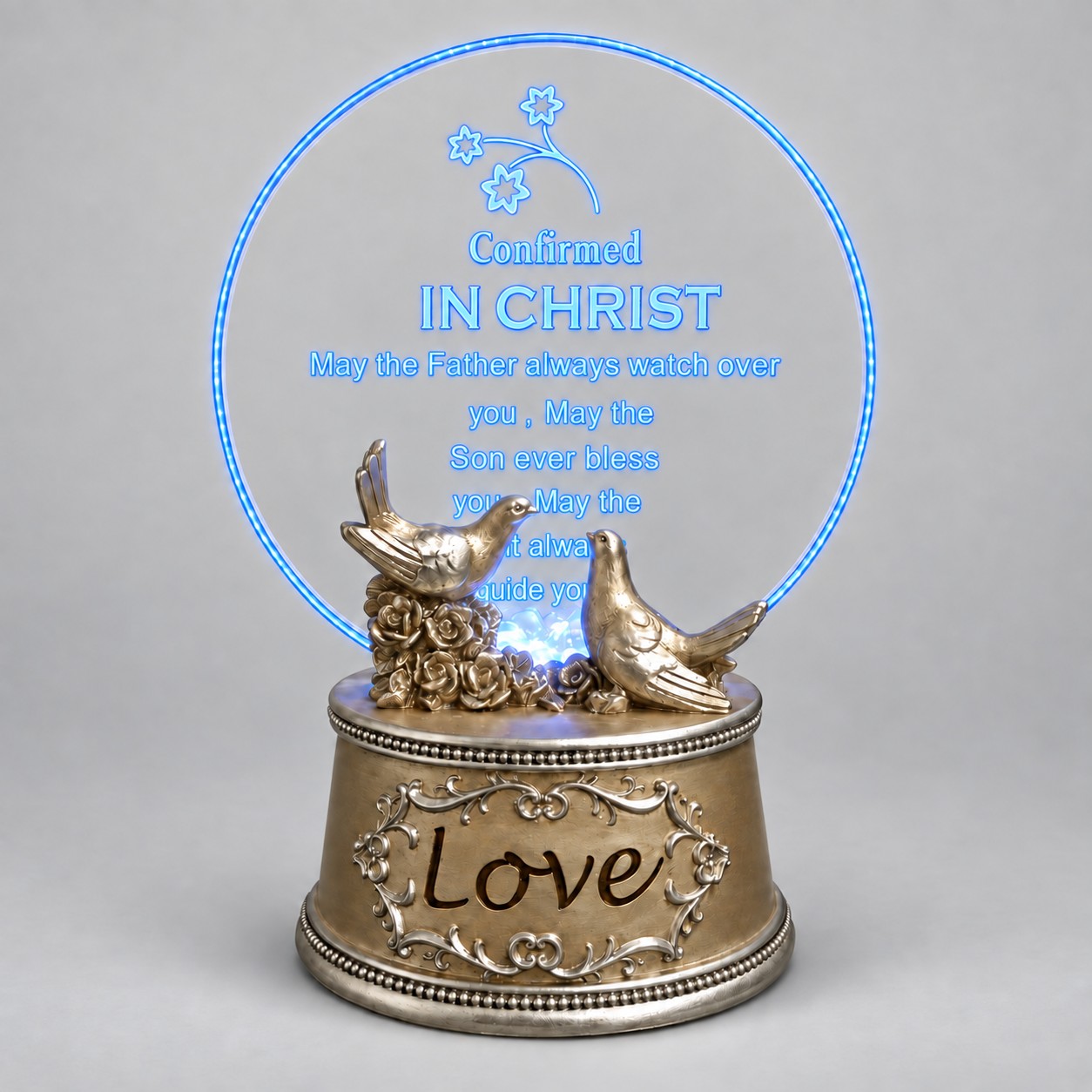 Confirmed in Christ Blue LED Dove Acrylic Plaque-kwa18120 gray Confirmed in Christ Blue LED Dove Acrylic Plaque-kwa18120 gray
