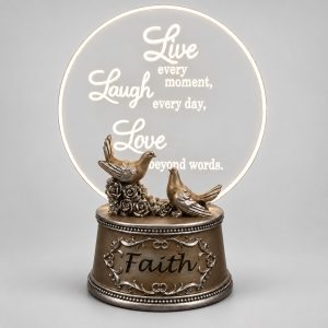 Live Laugh Love Warm LED Dove Acrylic Plaque-kwa18121 gray