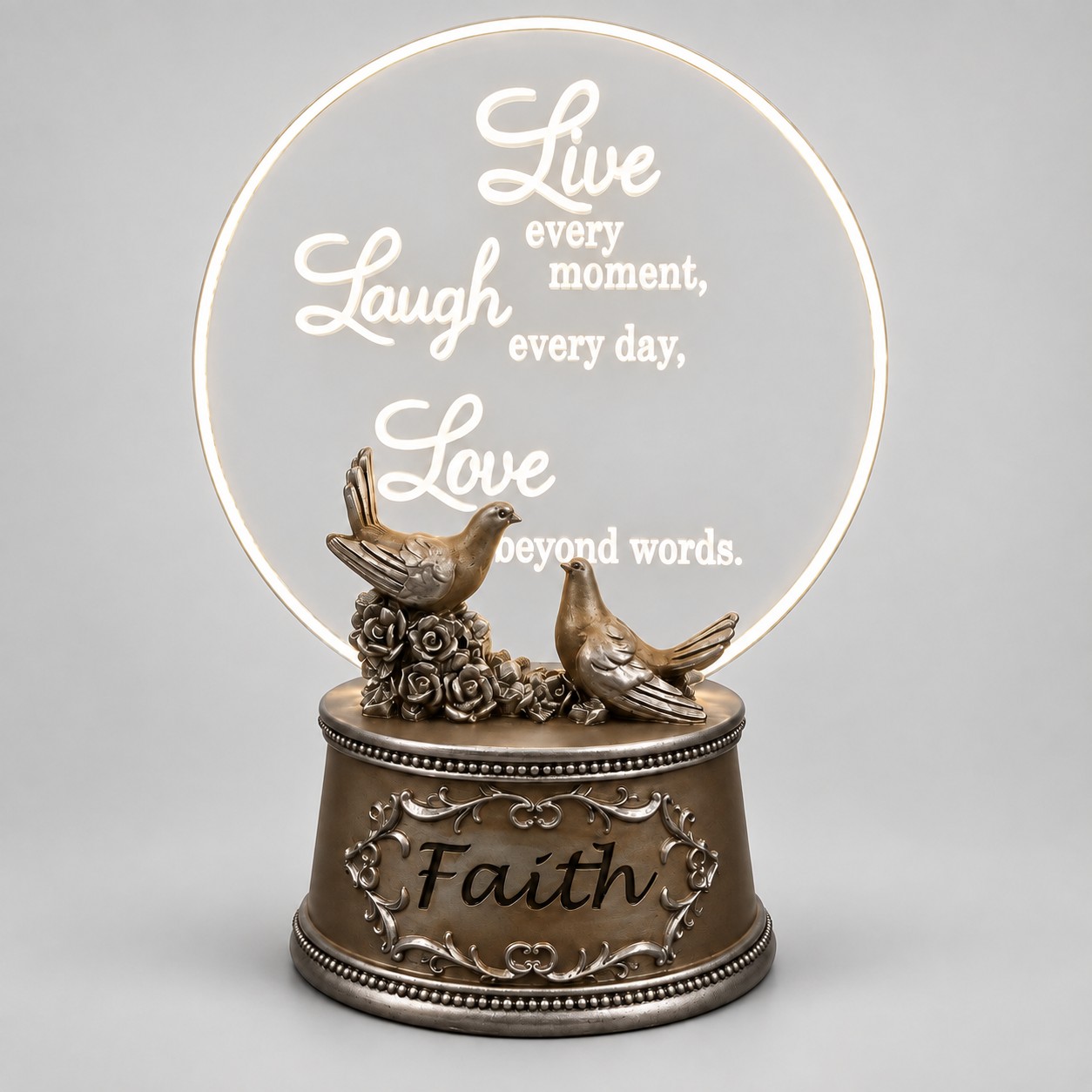 Live Laugh Love Warm LED Dove Acrylic Plaque-kwa18121 gray Live Laugh Love Warm LED Dove Acrylic Plaque-kwa18121 gray