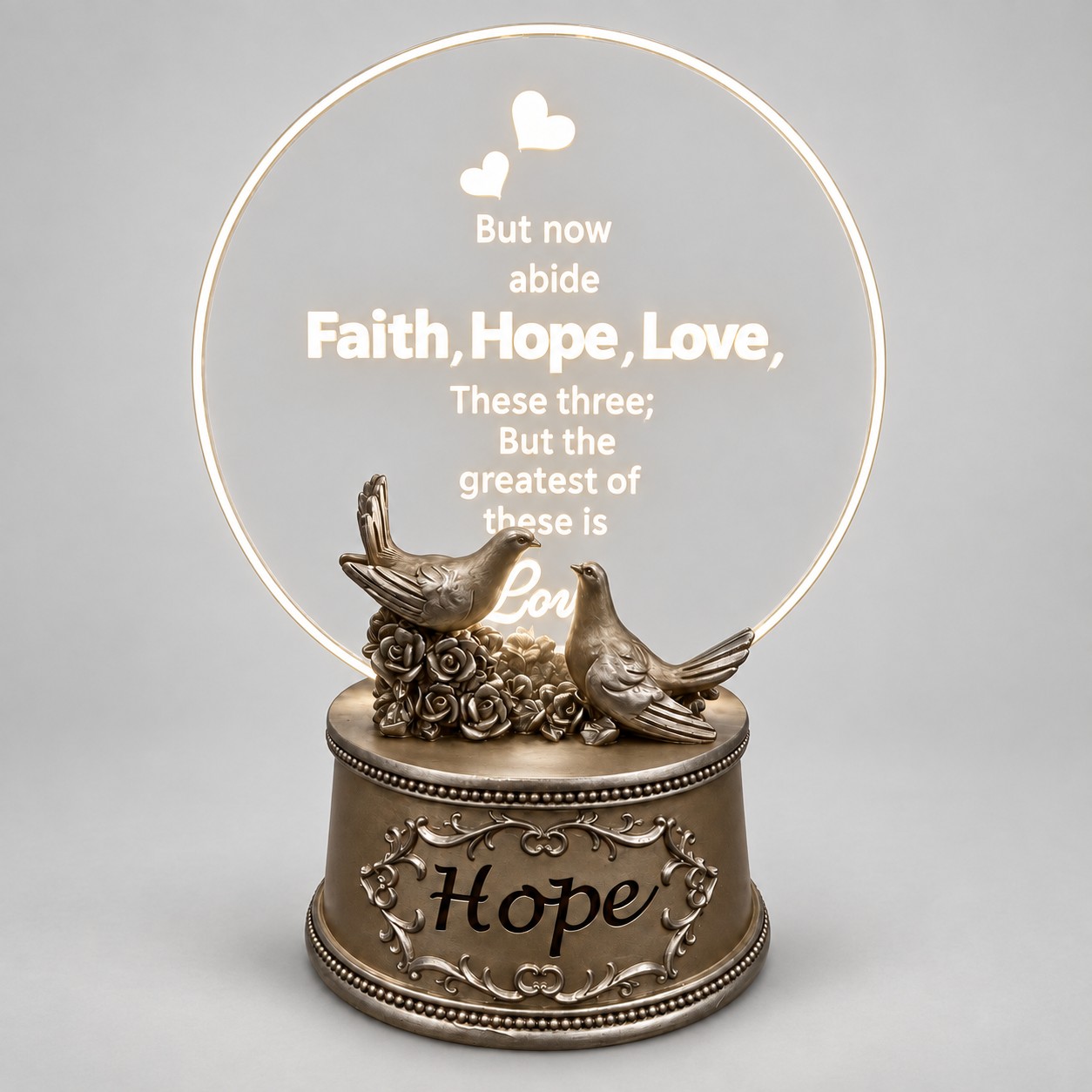 Faith Hope Love Warm LED Dove Acrylic Plaque-kwa18122 gray Faith Hope Love Warm LED Dove Acrylic Plaque-kwa18122 gray