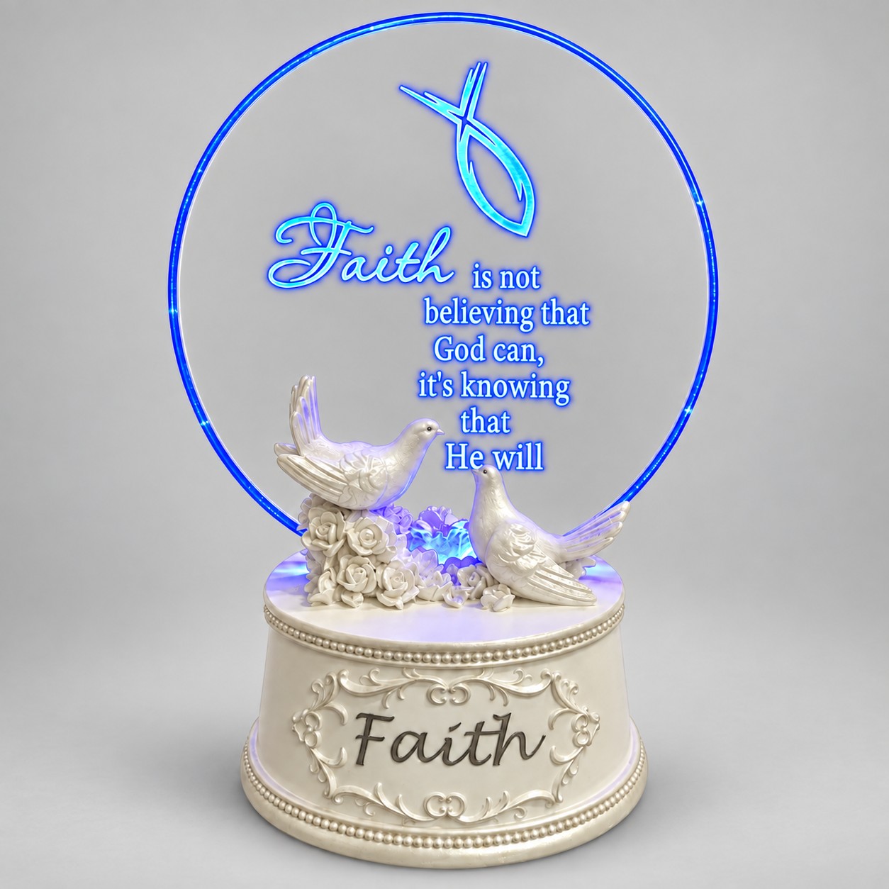 Faith God Can Blue LED Dove Acrylic Plaque-kwa18123 gray Faith God Can Blue LED Dove Acrylic Plaque-kwa18123 gray