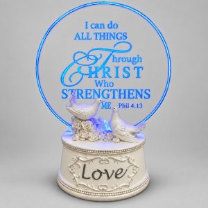 Philippians 4:13 Blue LED Dove Acrylic Plaque-kwa18124 gray