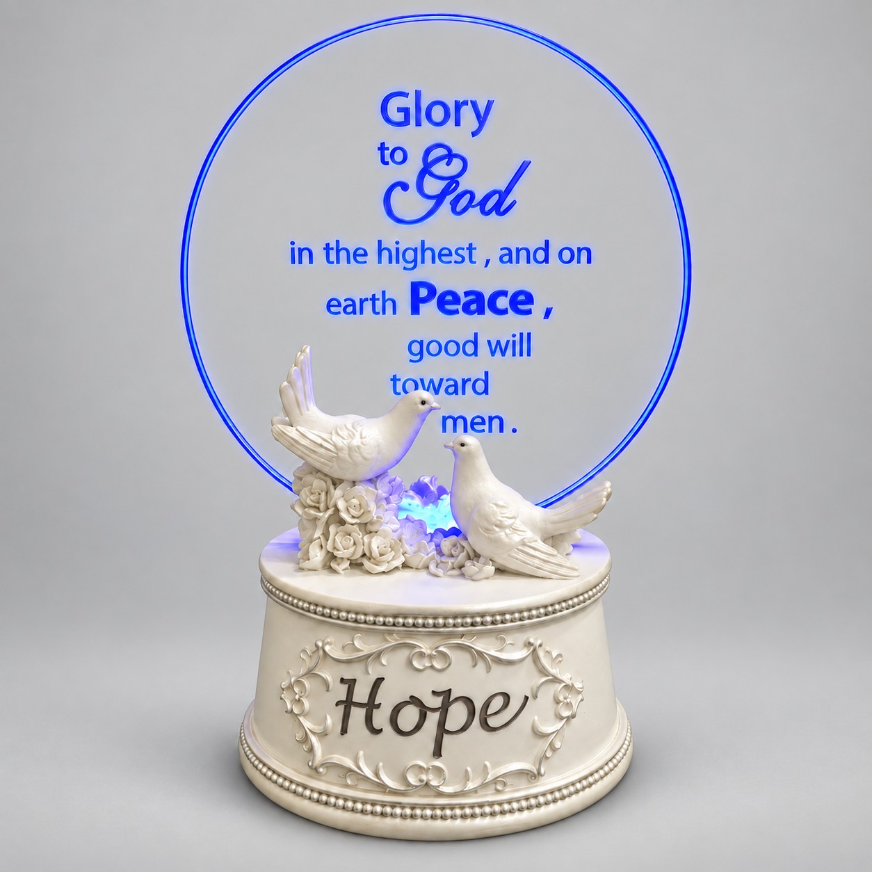 Glory to God Blue LED Dove Acrylic Scripture Plaque-kwa18125 gray Glory to God Blue LED Dove Acrylic Scripture Plaque-kwa18125 gray