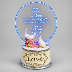 Lord of Peace Blue LED Dove Acrylic Scripture Plaque-kwa18126 gray