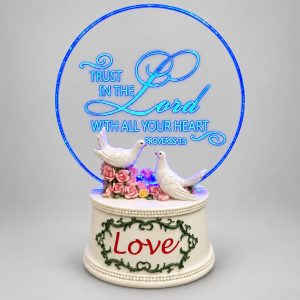 Trust in the Lord Blue LED Dove Acrylic Plaque-kwa18129 gray