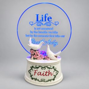 Life Is Not Measured Blue LED Dove Acrylic Plaque-kwa18131