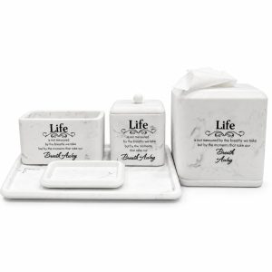 Inspirational Life Quote Bathroom Accessory Set-kwa19141