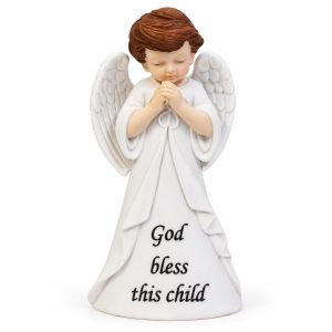 Boy God Bless This Child Prayer Angel Figurine-kws16223