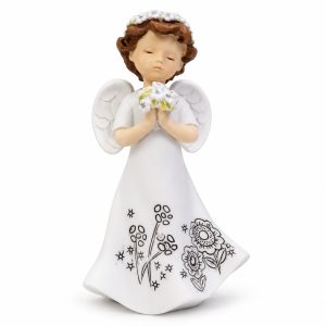 Flower Crown Angel with Bouquet Figurine-kws16229