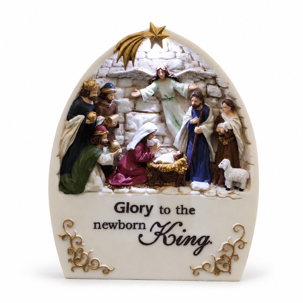 Lighted Nativity Arch — Glory to the Newborn King-kws17039 Lighted Nativity Arch — Glory to the Newborn King-kws17039