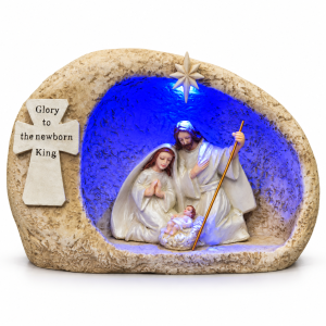 Blue LED Glory to the Newborn King Nativity Grotto-kws17135