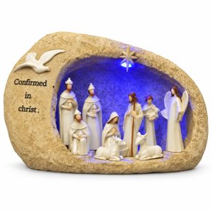 Confirmed in Christ Blue LED Complete Nativity Grotto-kws17139