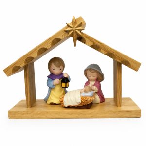 Childlike Resin Nativity Scene with Rustic Stable-kws17272