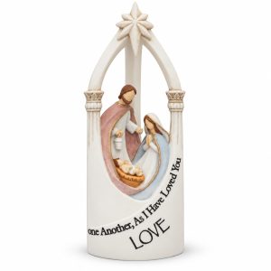 Love One Another Holy Family Nativity Arch Figurine-kws18065