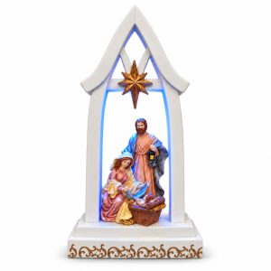 Holy Family Blue LED Bethlehem Star Nativity Arch-kws18075