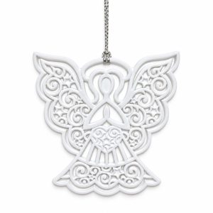 White Praying Angel Openwork Hanging Ornament-kws18276