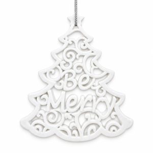 White Resin Be Merry Christmas Tree Ornament-kws18284