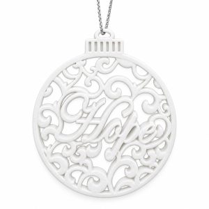 White Resin Hope Christmas Bauble Ornament-kws18286