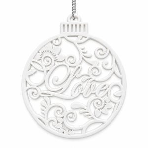 White Resin Love Christmas Bauble Ornament-kws18287