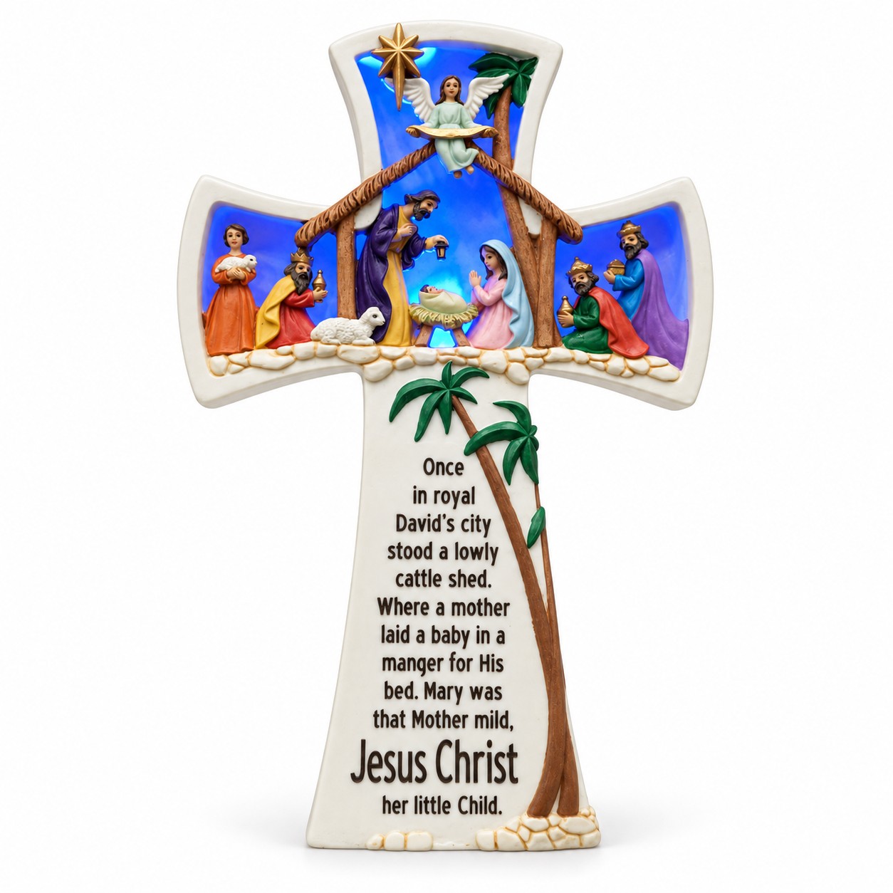 Royal David’s City Nativity Scripture Cross-kws19001 white Royal David’s City Nativity Scripture Cross-kws19001 white