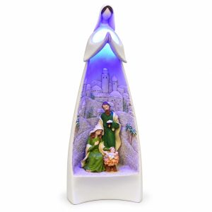 Lighted Praying Figure Nativity Scene-kws17013 white square